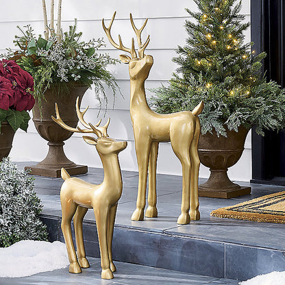 Antique Brass Deer, Set of 2