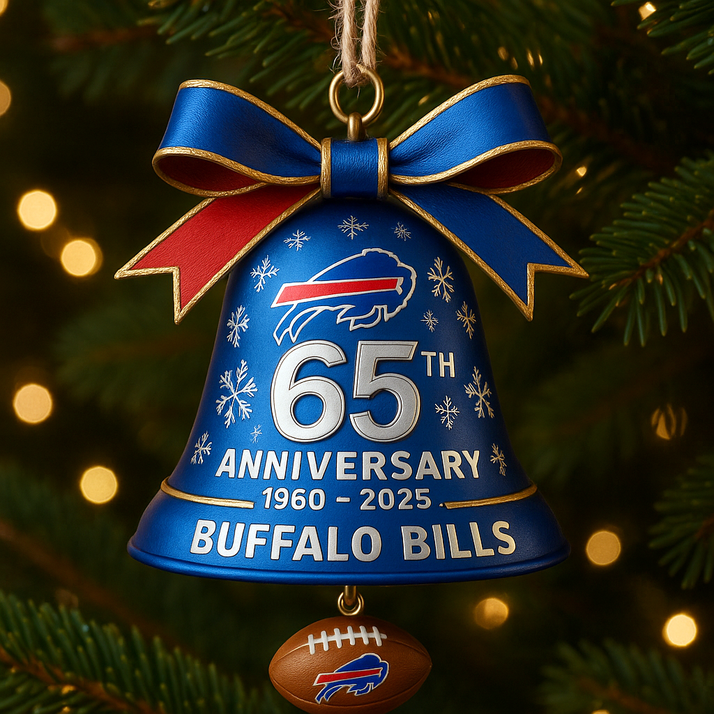 Buffalo Bills 65th Anniversary Christmas Bell Ornament