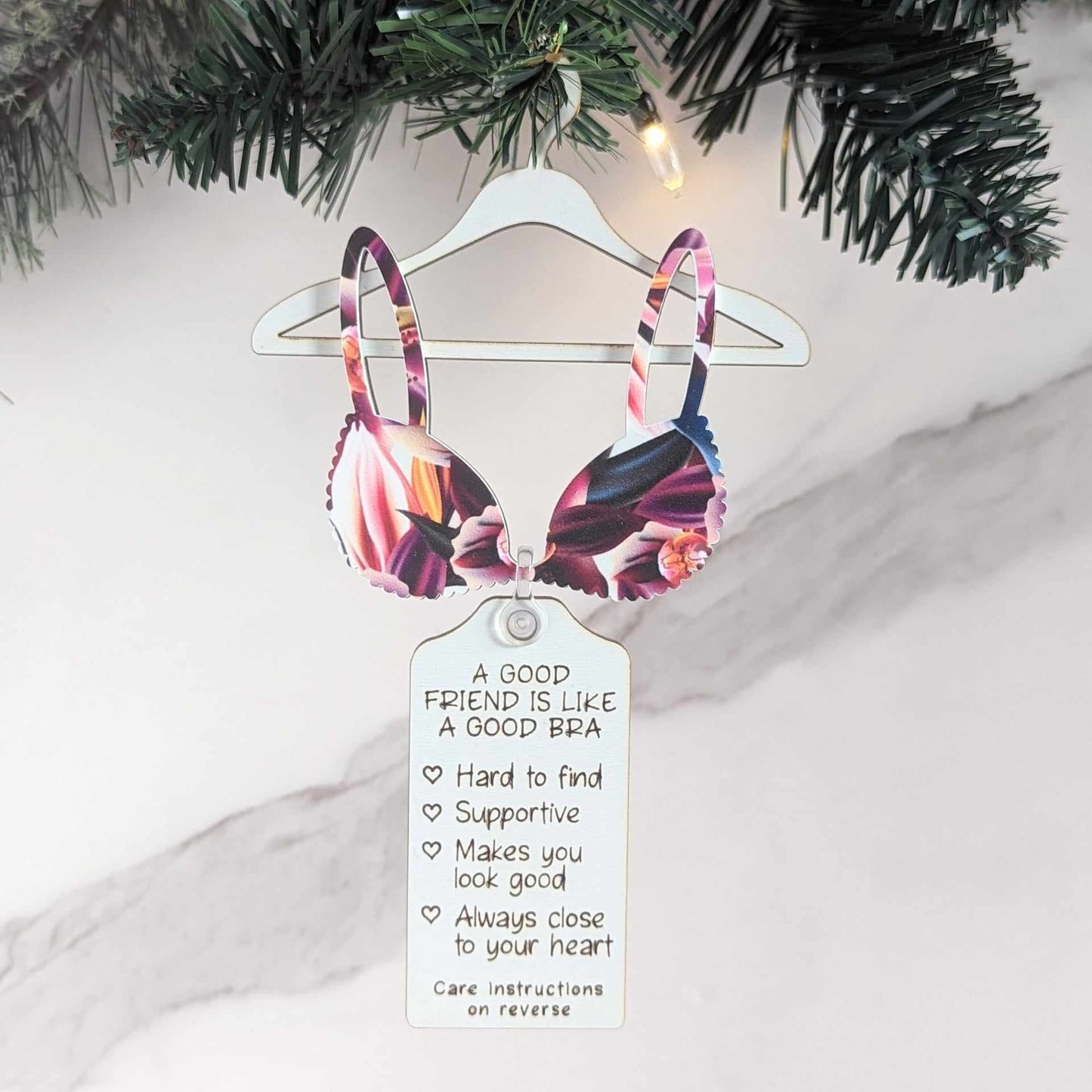 A Good Friend is Like A Good Bra Christmas Ornament