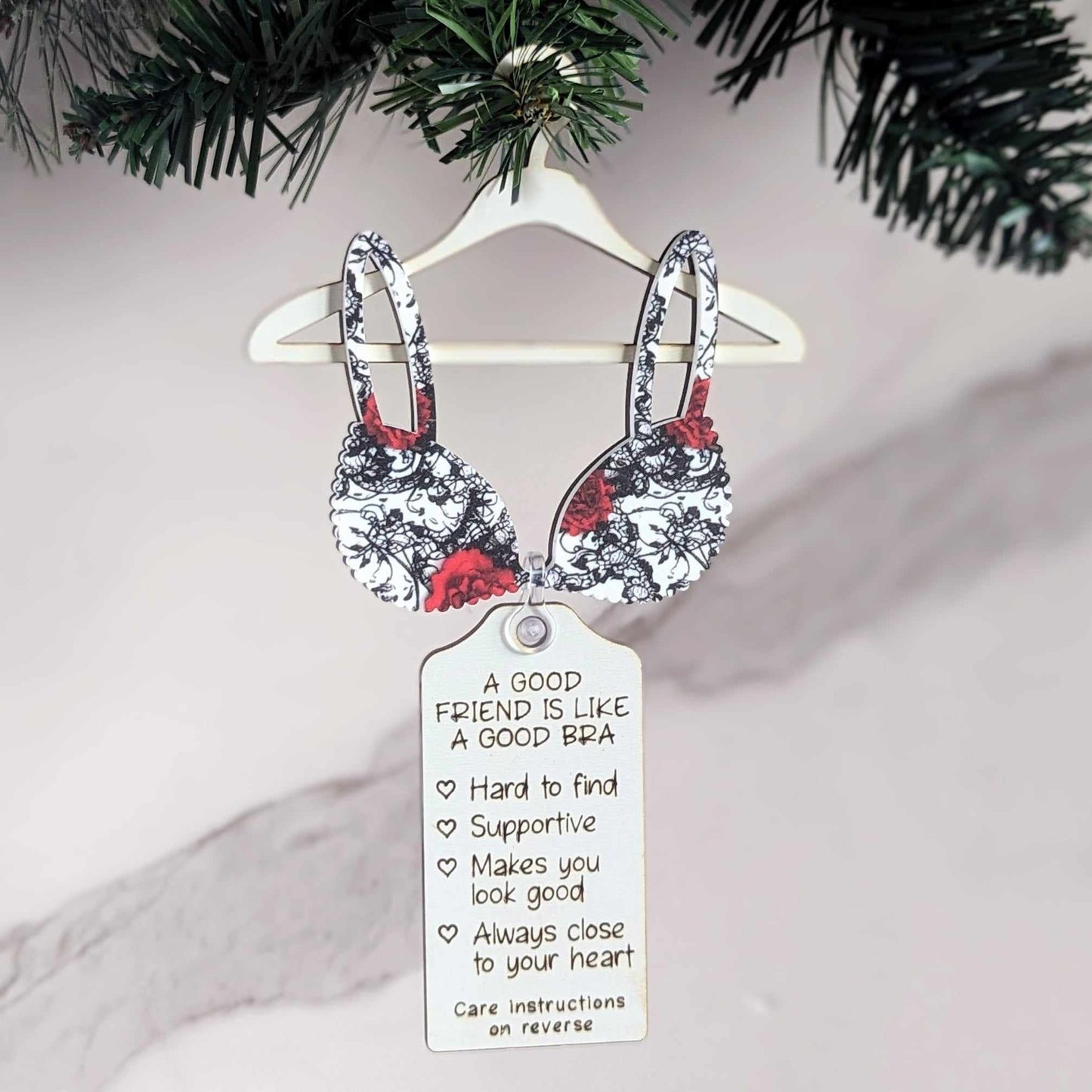 A Good Friend is Like A Good Bra Christmas Ornament