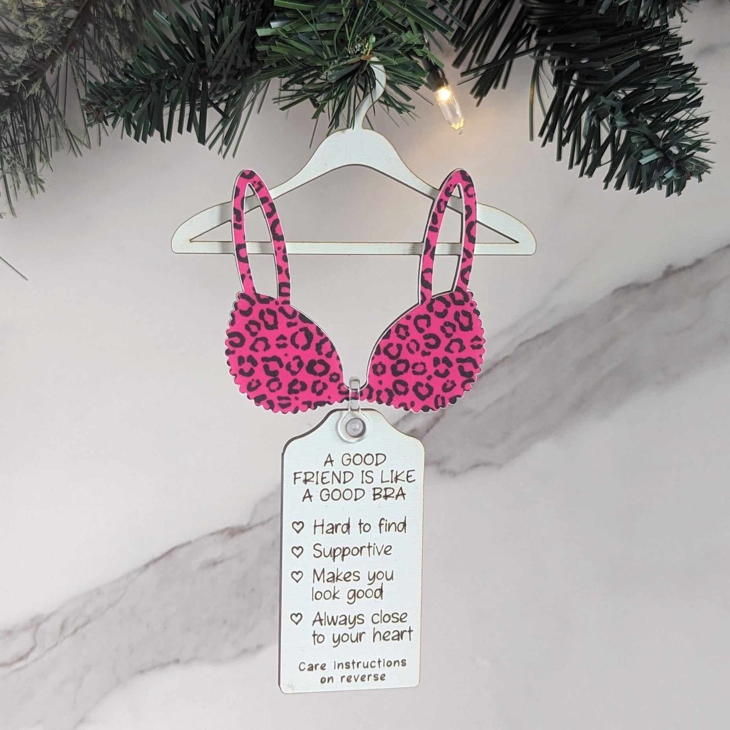 A Good Friend is Like A Good Bra Christmas Ornament