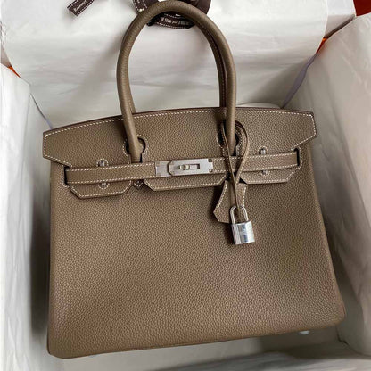 Hermes Goyard AAA-Birkin 25/30/35 Bag silver hardware brown