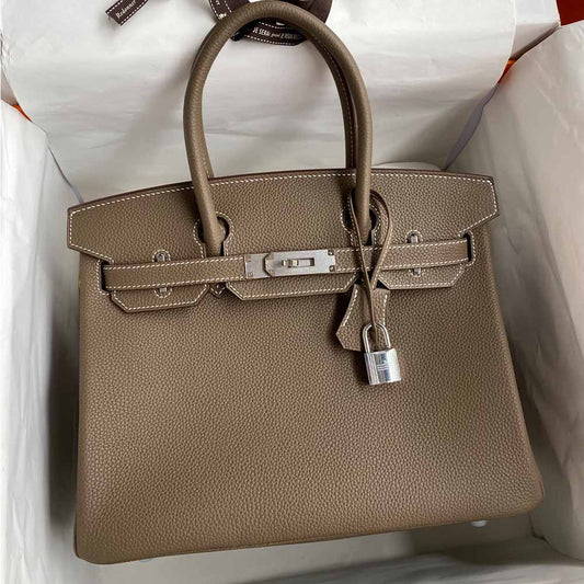 Hermes Goyard AAA-Birkin 25/30/35 Bag silver hardware brown