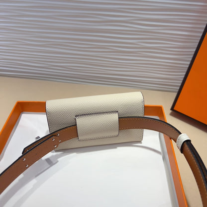Hermes Goyard Kelly Pocket 18 Belt white