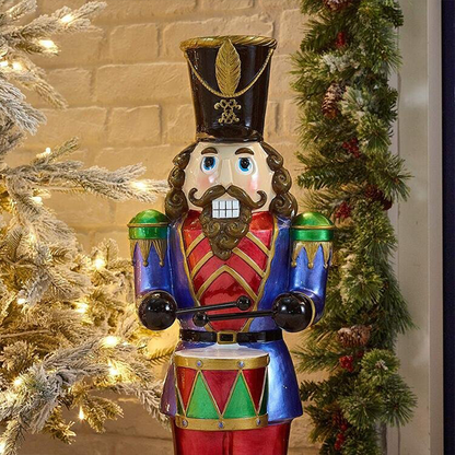 8 ft Giant Sized Animated Nutcracker with Drums-E