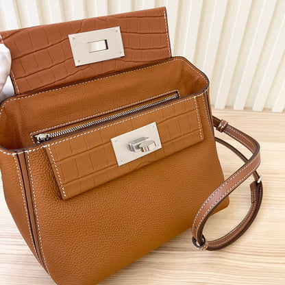 Hermes Goyard Kelly Togo Matte Alligator Swift Touch 24 brown