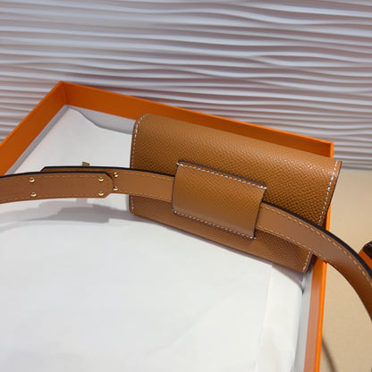 Hermes Goyard Kelly Pocket 18 Belt brown