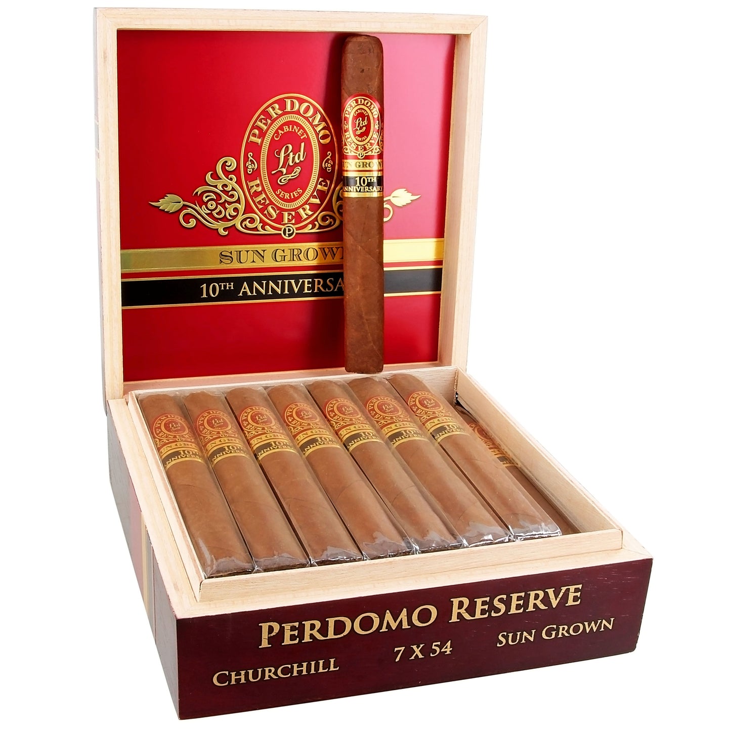 Perdomo Reserve 10th Anniversary Sun Grown Churchill Box