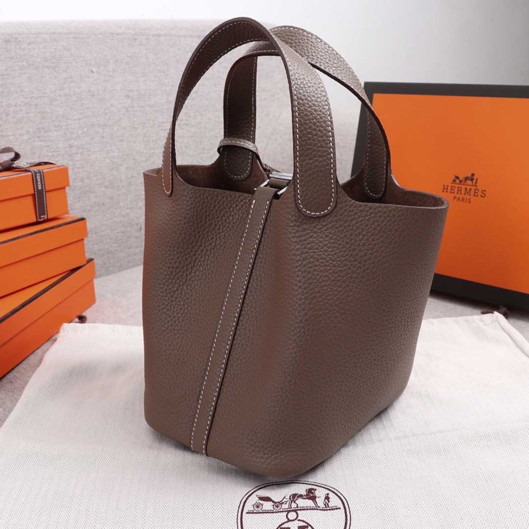 Hermes Goyard AAA-Picotin Lock 22cm 18cm bag BLACK/GREEN/BROWN