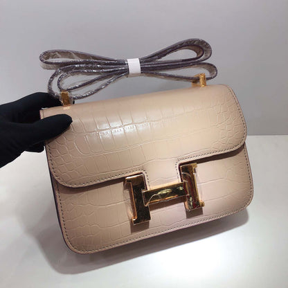 Hermes Goyard Constance Crocodile Leather Pattern Cross Body Bag
