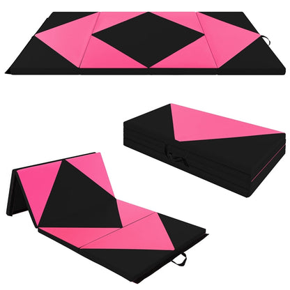 Goplus 8' x 4' x 2 Folding Tumbling Mat with Carry Handles Hook & Loop Fasteners