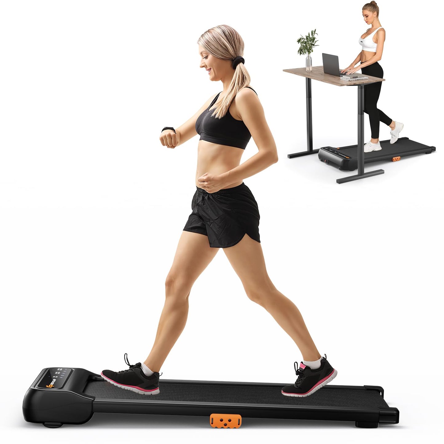 Goplus Walking Pad, Under Desk Treadmill for Home and Office