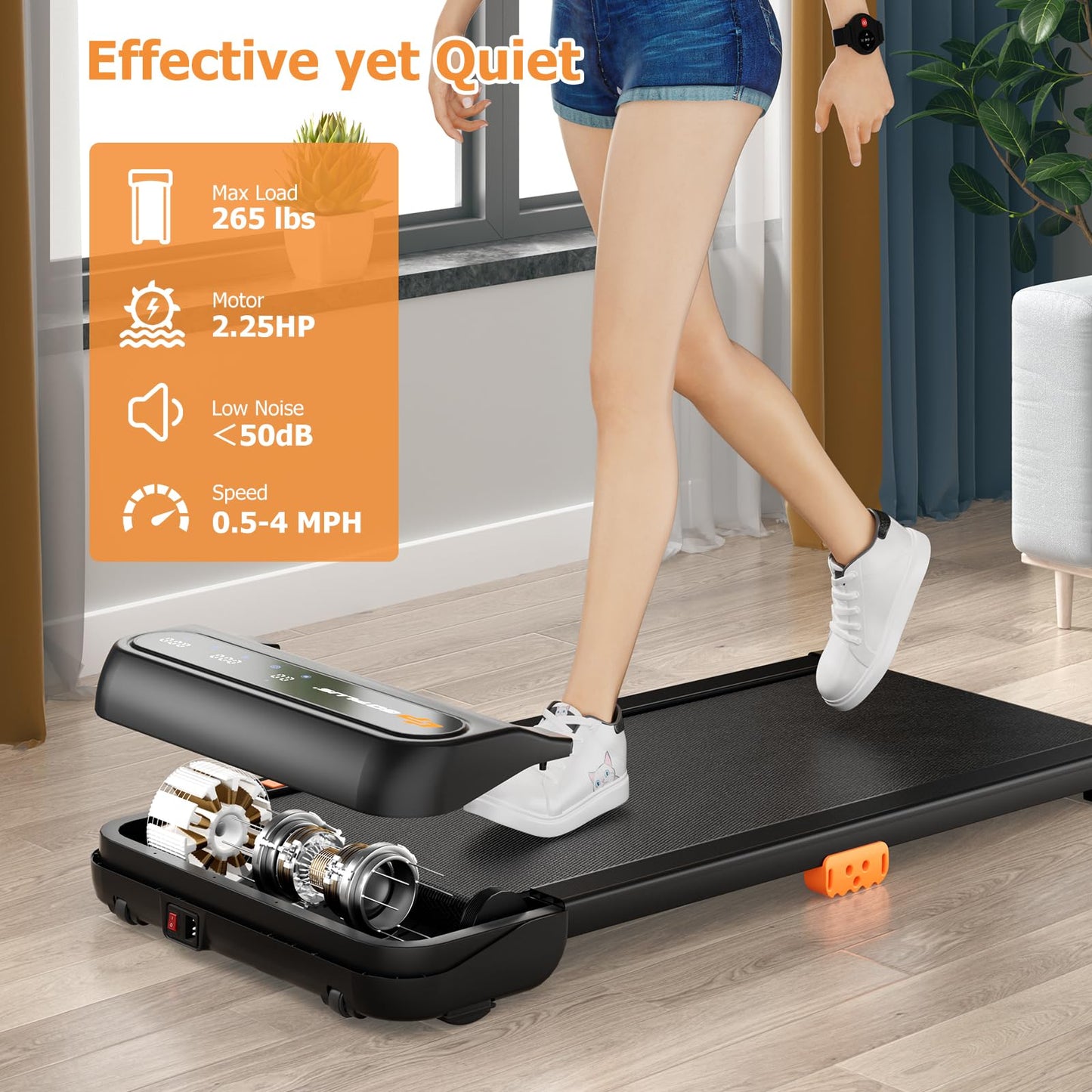 Goplus Walking Pad, Under Desk Treadmill for Home and Office