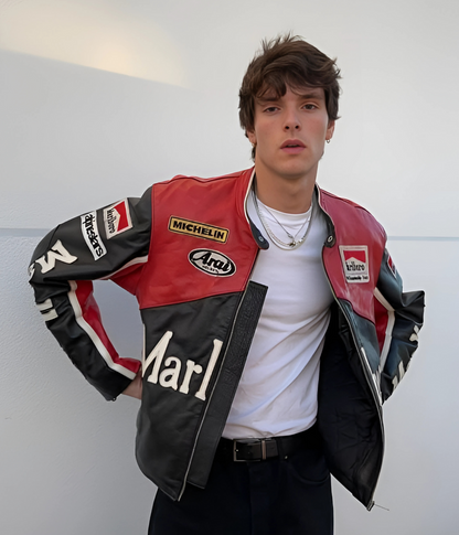 Marlboro Racing Leather Jacket - Black Edition