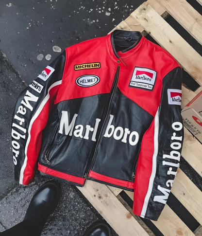 Marlboro Racing Leather Jacket - Black Edition