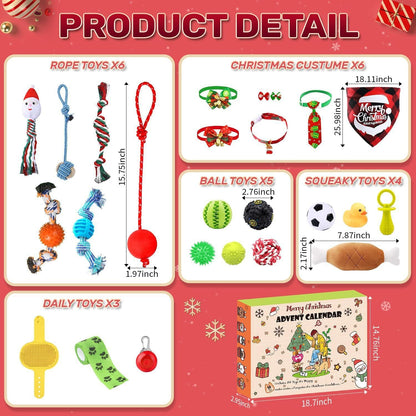 🎄Last 48 hours 70% OFF🎁2024 Christmas Countdown Cat&Dog Toys Advent Calendar🐾🥳3