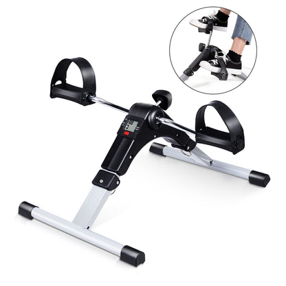 Folding Pedal Exerciser, Adjustable Resistance Mini Exercise Bike