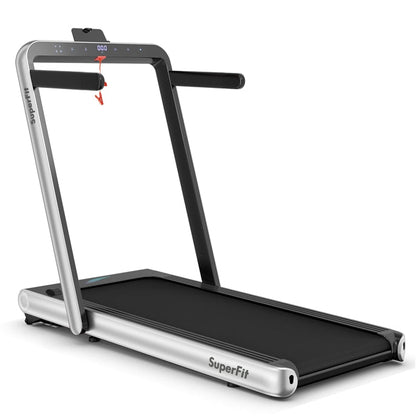 Goplus 2 in 1 Folding Treadmill, 4.75HP Superfit Under Desk Electric Treadmill with APP Control
