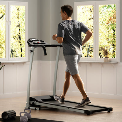 Folding Treadmill, Electric Running Machine with LED Display and Mobile Phone Holder