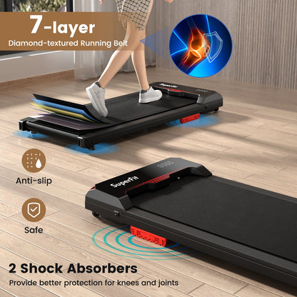 Goplus Walking Pad, 2.5HP 340LBS Capacity Under Desk Treadmill with Remote Control