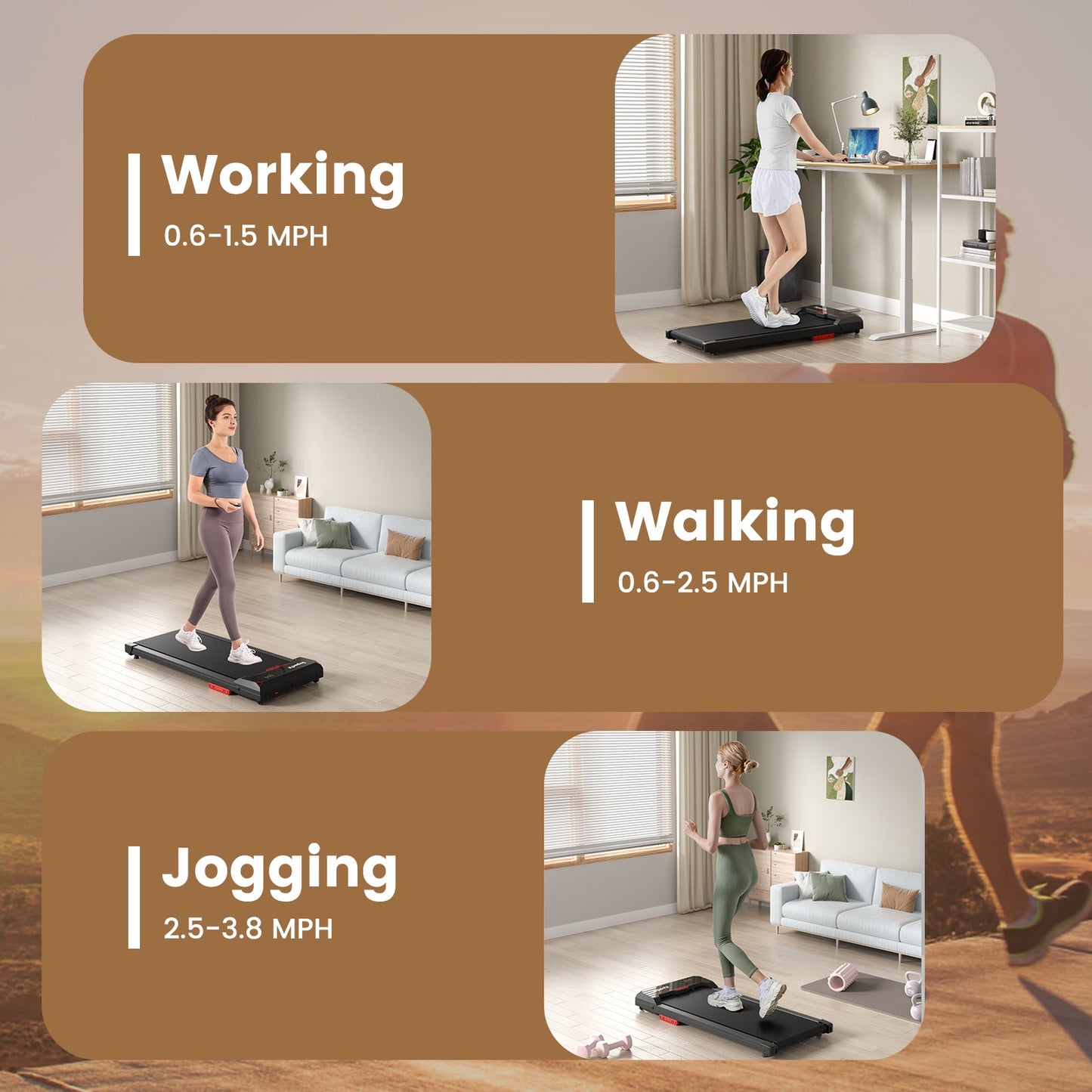 Goplus Walking Pad, 2.5HP 340LBS Capacity Under Desk Treadmill with Remote Control