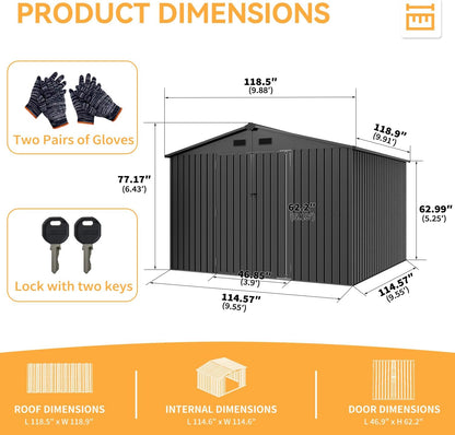 Metal Storage Shed House with Air Vent