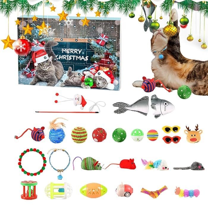 🎄Last 48 hours 70% OFF🎁2024 Christmas Countdown Cat&Dog Toys Advent Calendar🐾🥳3