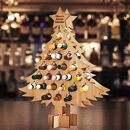 🎄CHRISTMAS Wooden Mini Tree Alcohol Advent Calendar holder