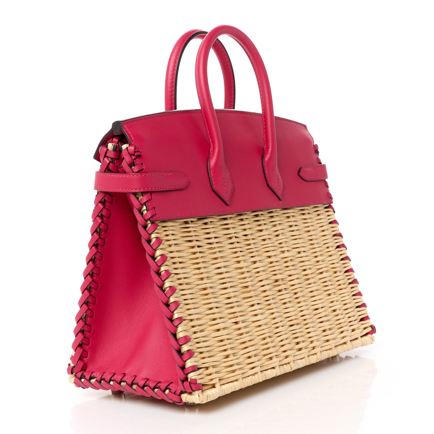 Wicker Swift Picnic Birkin 25 Naturel Framboise