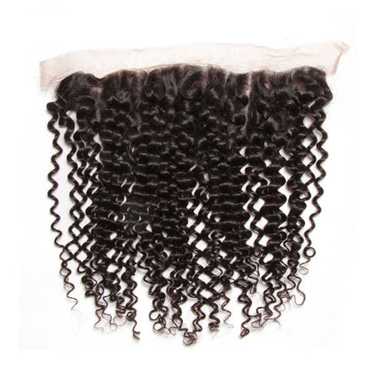 Peruvian Curly Hair 3 Bundles with Lace Frontal Closure- Hair