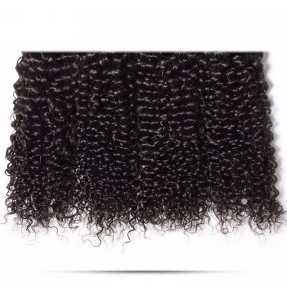 Peruvian Curly Hair 3 Bundles with Lace Frontal Closure- Hair