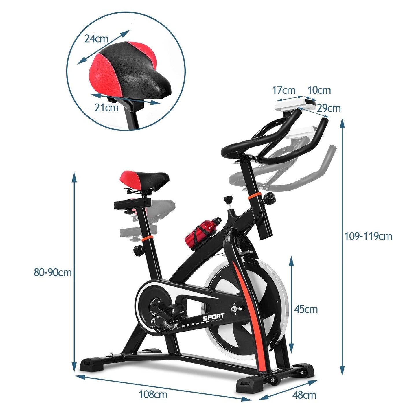 Adjustable Professional Exercise Bike for Home and Gym Use