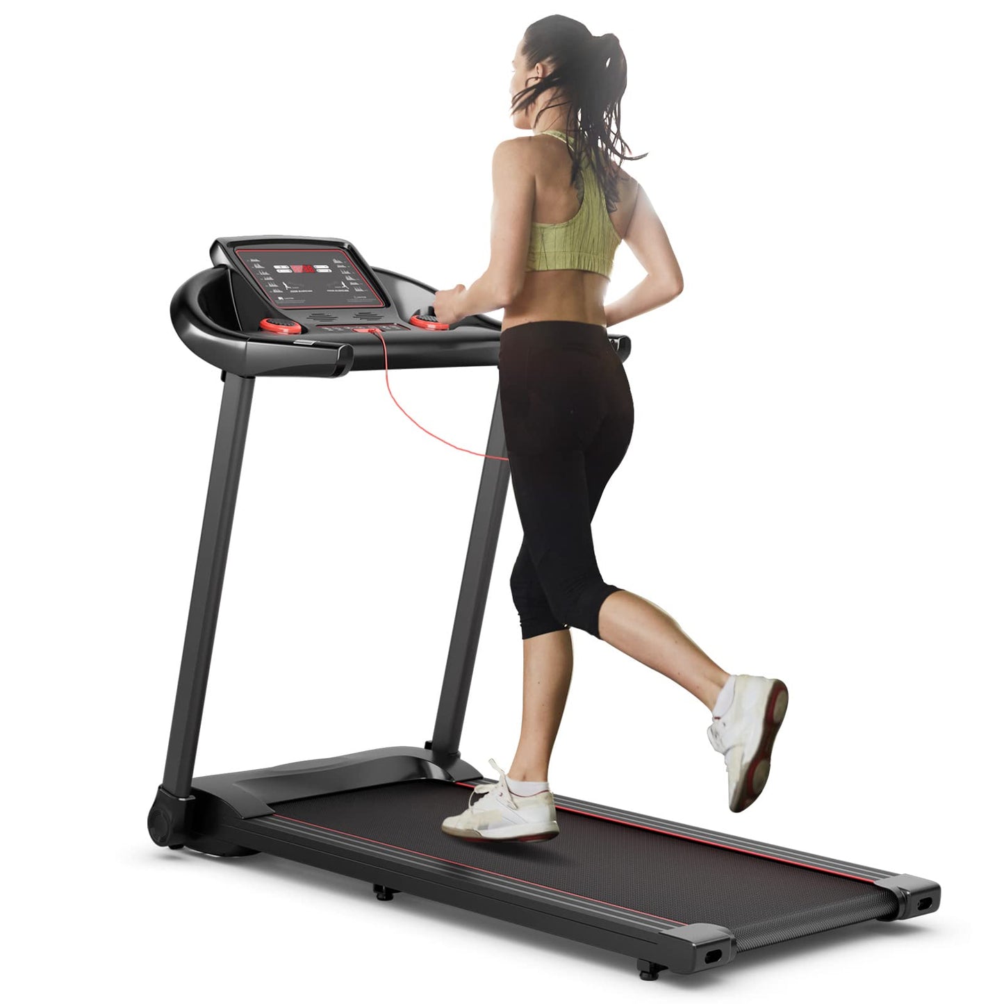 Goplus 2.25HP Folding Treadmill, Portable Electric Superfit Treadmill W/APP Control