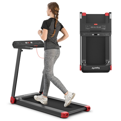 Goplus Folding Treadmill, Compact Superfit Treadmill with APP Control, Blue Tooth Speaker