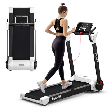 Goplus 2.25HP Folding Treadmill, Electric Superfit Treadmill W/LED Display