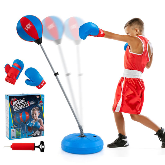 Goplus Punching Bag for Kids Adjustable Boxing Toy Set with Reflex Bag