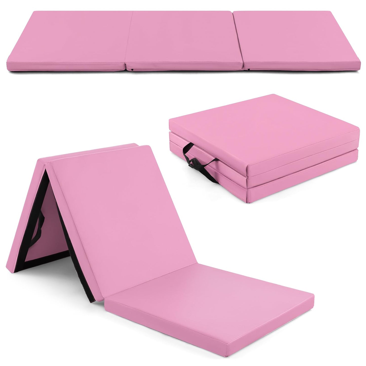 Goplus 6¡¯ x 2¡¯ x 2 Thick Tri-Fold Exercise Tumbling Mat w/Carrying Handles