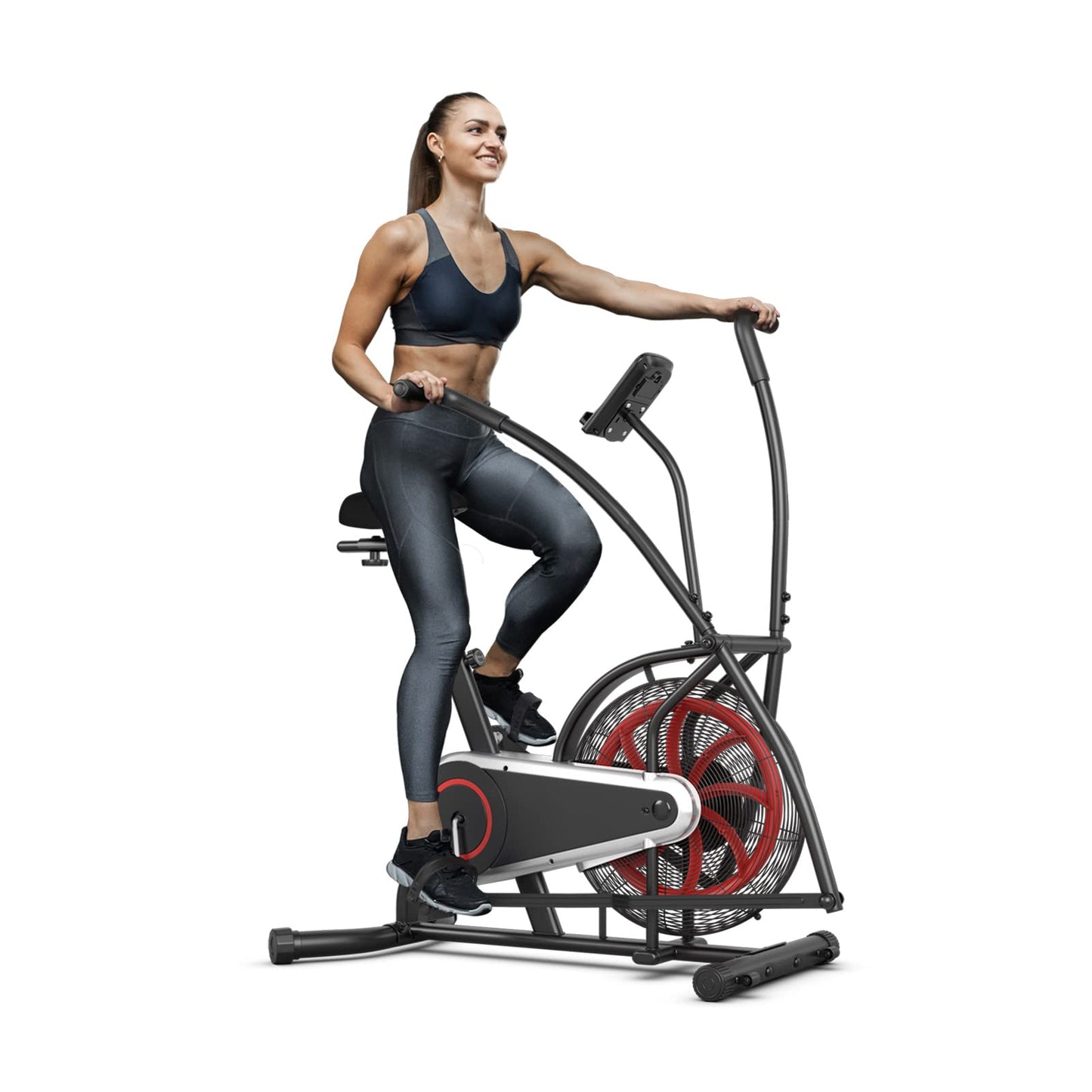 Goplus Air Bike, Fan Exercise Bike with Unlimited Resistance