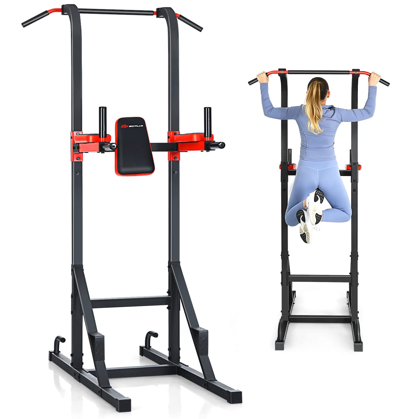 Goplus Power Tower Pull Up Bar Dip Station