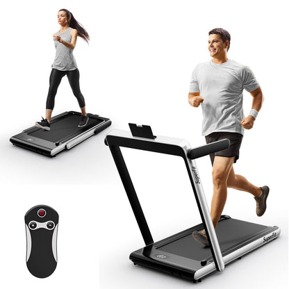 Goplus 2 in 1 Under Desk Treadmill, 2.5HP Superfit Folding Treadmill with Touch Panel Control, Treadmills for Home Office