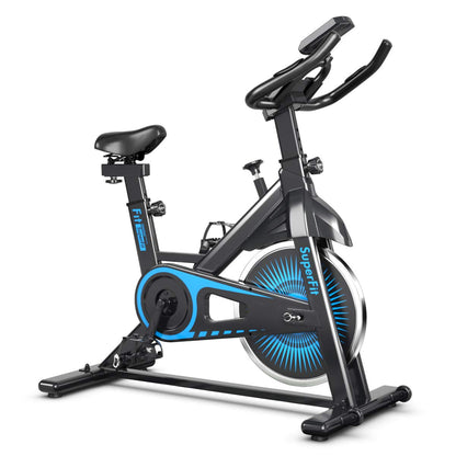 Goplus Indoor Cycling Bike, Silent Belt Drive Exercise Bike with Steel Flywheel, Phone Holder