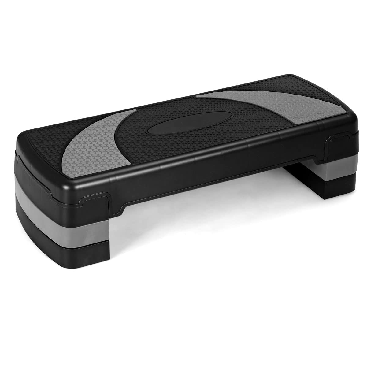 Goplus 31 Aerobic Exercise Stepper Deck, Adjustable Fitness Workout Step Platform Trainer with Risers