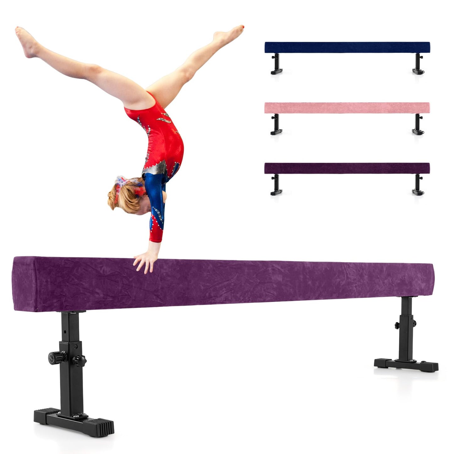Goplus 7.5FT High and Low Gymnastics Beam with 3 Heights