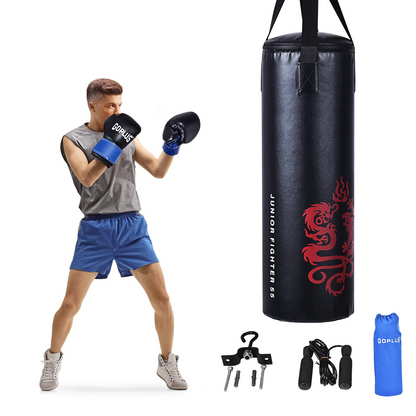 Goplus Punching Bag Set with Gloves, 40LBS Filled Kick Boxing Bag, Rucksack, Jump Rope