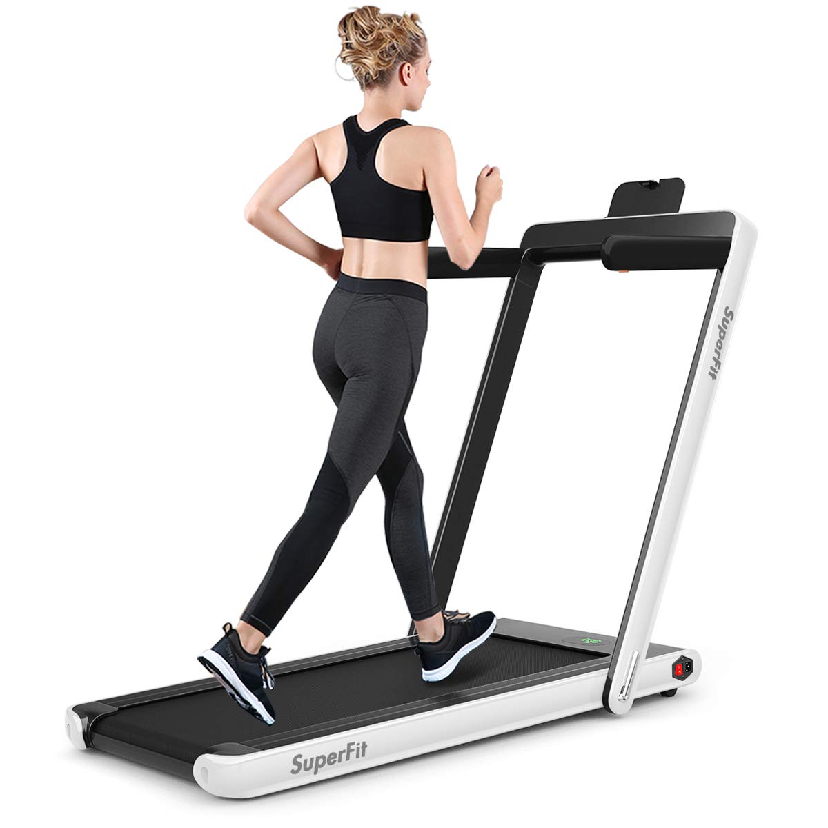 Goplus 2 in 1 Under Desk Treadmill, 2.25HP Superfit Folding Treadmills for Home Office w/Smart APP