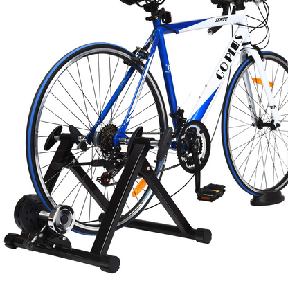 Goplus Bike Trainer Stand, Indoor Magnetic Exercise Bicycle Trainers with 8 Levels Resistance