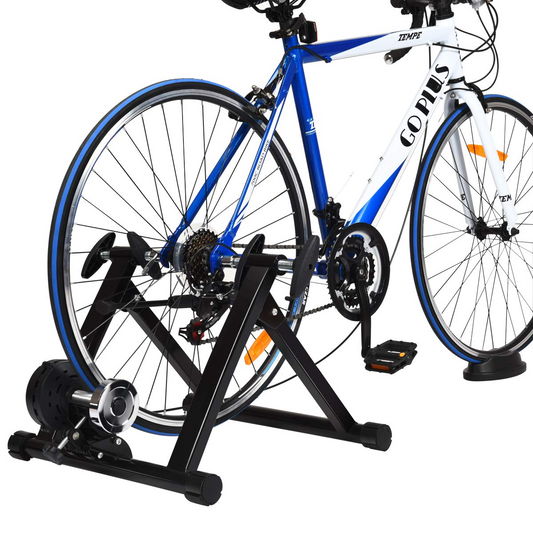 Goplus Bike Trainer Stand, Indoor Magnetic Exercise Bicycle Trainers with 8 Levels Resistance