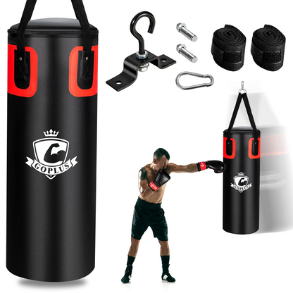 Goplus Punching Bag for Adults, 56 lbs Heavy Hanging Boxing Bag Set with 12 OZ Punching Gloves & Hand Wraps