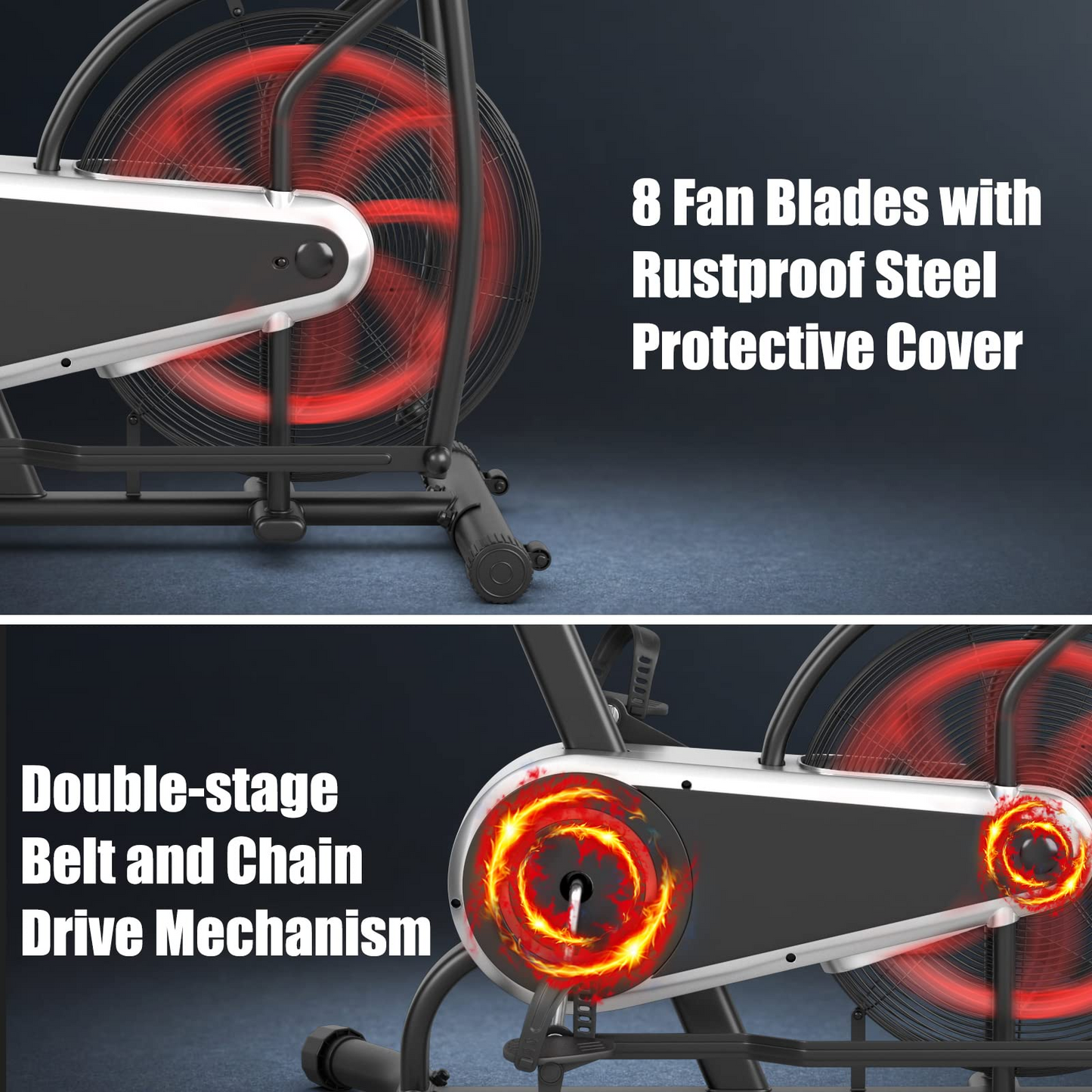 Goplus Air Bike, Fan Exercise Bike with Unlimited Resistance