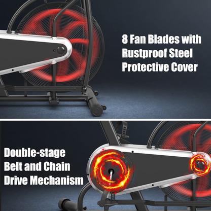 Goplus Air Bike, Fan Exercise Bike with Unlimited Resistance